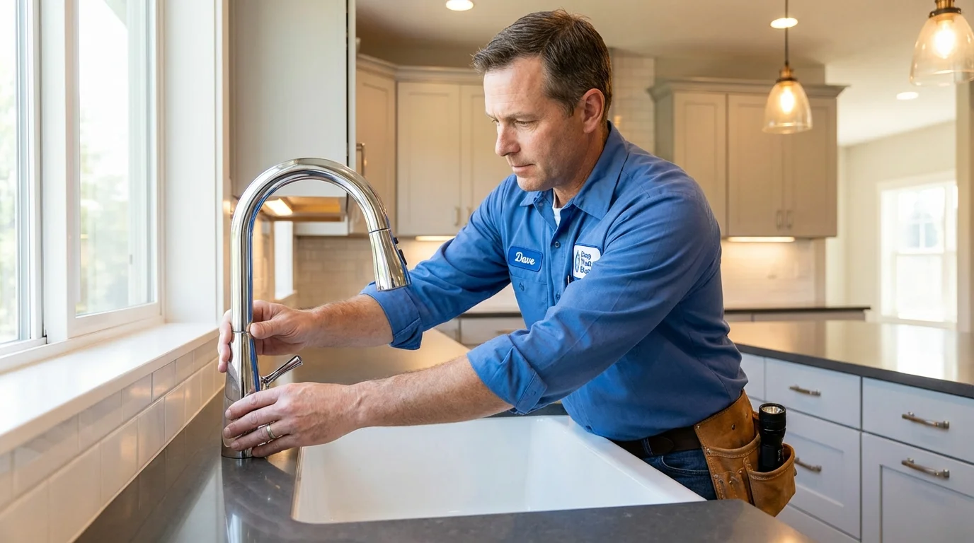 Kitchen faucet installation by Johns Plumbing LLC in Holbrook
