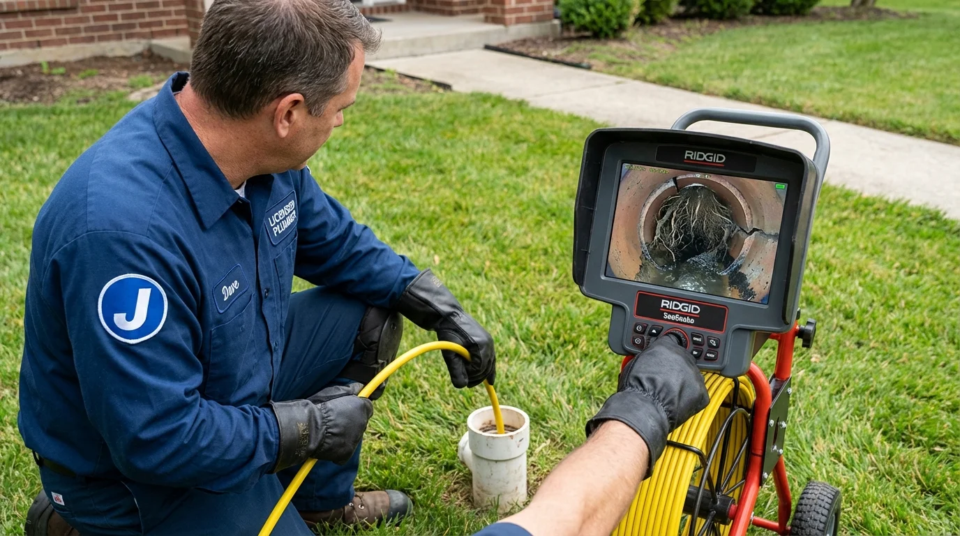 Sewer camera inspection being performed by Johns Plumbing LLC in Holbrook